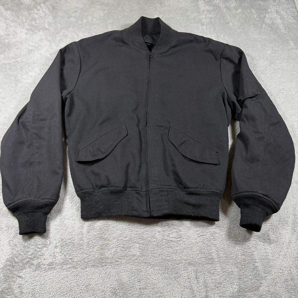 Gibson & Barnes Flight Bomber Jacket Mens Large Black Nomex Aviator CWU-45/P